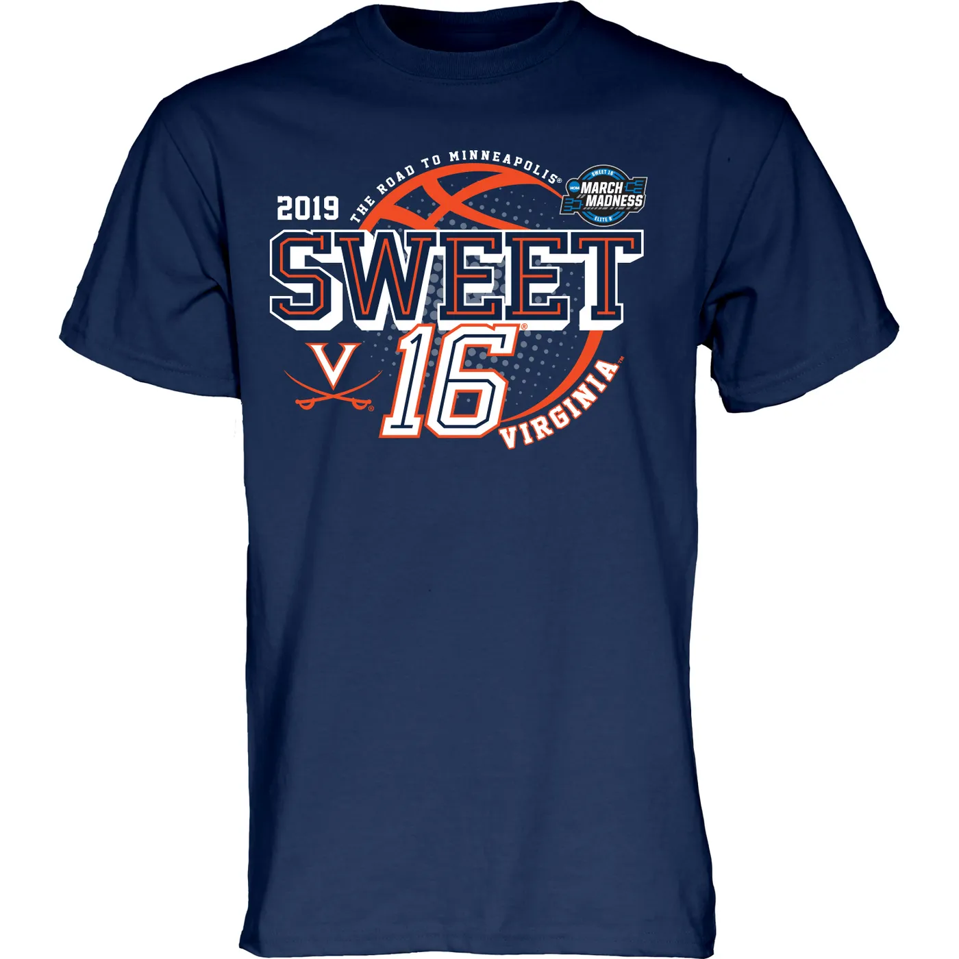 UVA Athletics University of Virginia 2019 Navy Sweet Sixteen T-shirt
