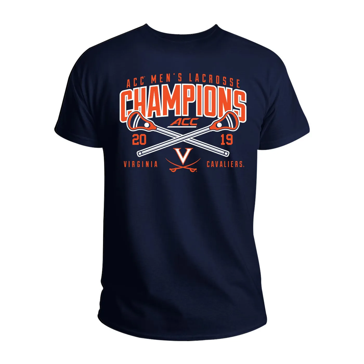 UVA Athletics University of Virginia 2019 ACC Men's Lacrosse Champions Navy T-shirt