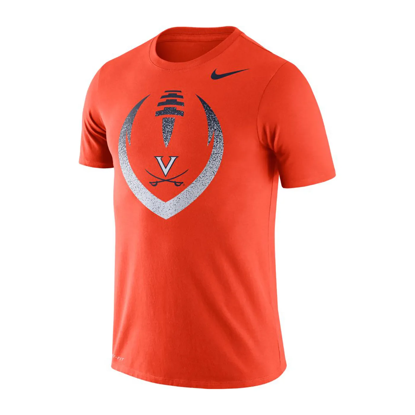 UVA Athletics University of Virginia Nike Orange Dri-fit V-Sabre Football T-shirt