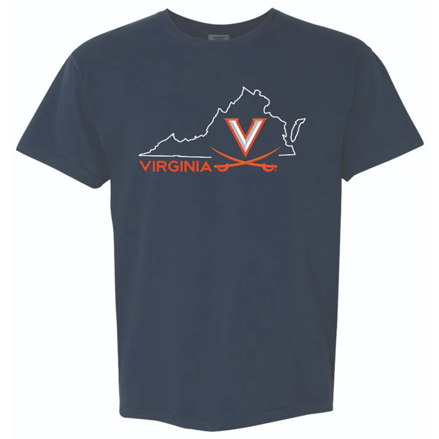 UVA Athletics University of Virginia State Navy Tee