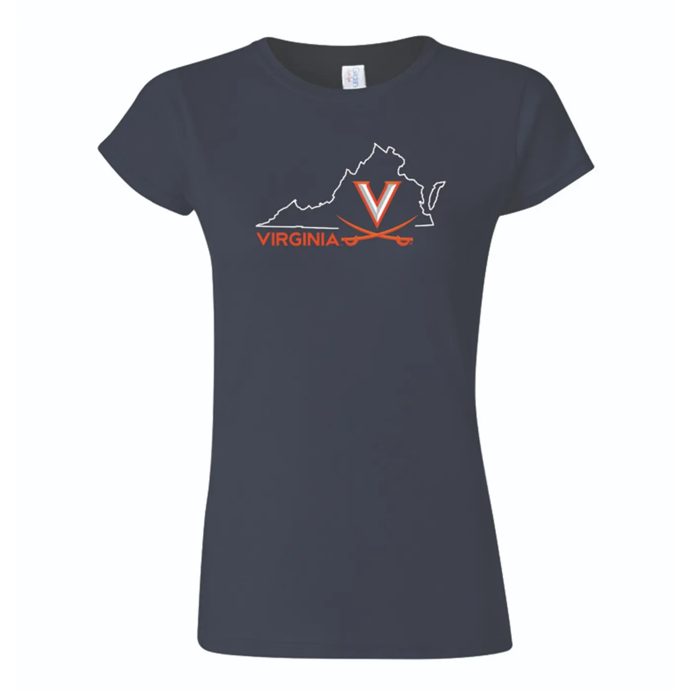 UVA Athletics University of Virginia Women's State Navy Tee