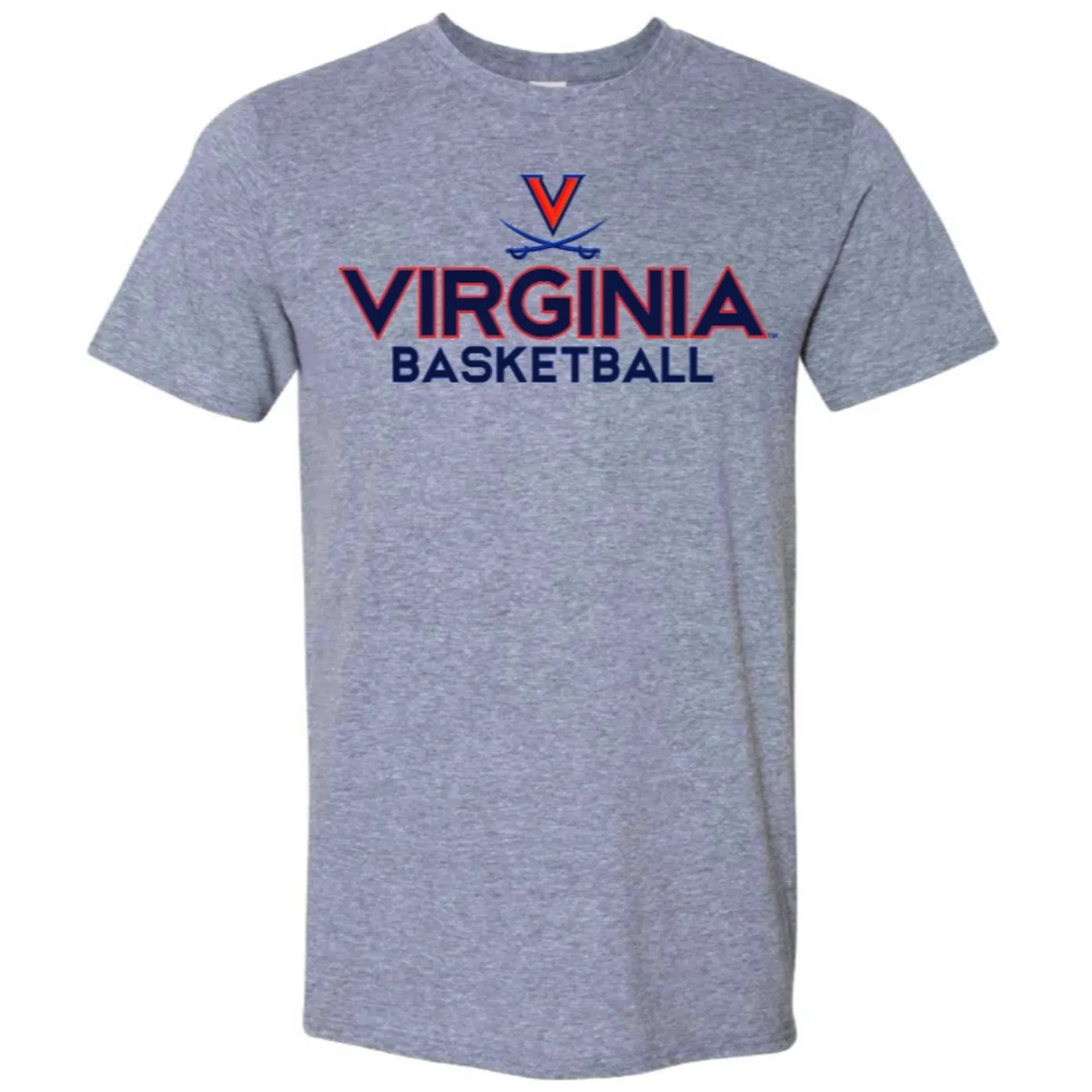 UVA Athletics BASKETBALL GREY HEATHER V-SABRE TEE