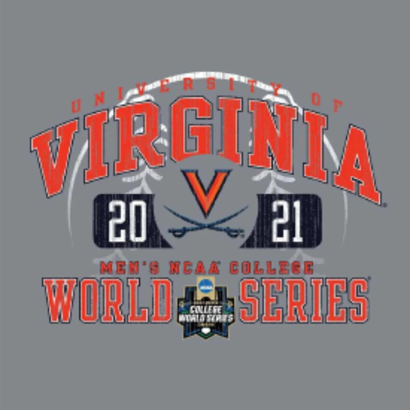 UVA Athletics 2021 Virginia College World Series Grey One-Spot T-shirt
