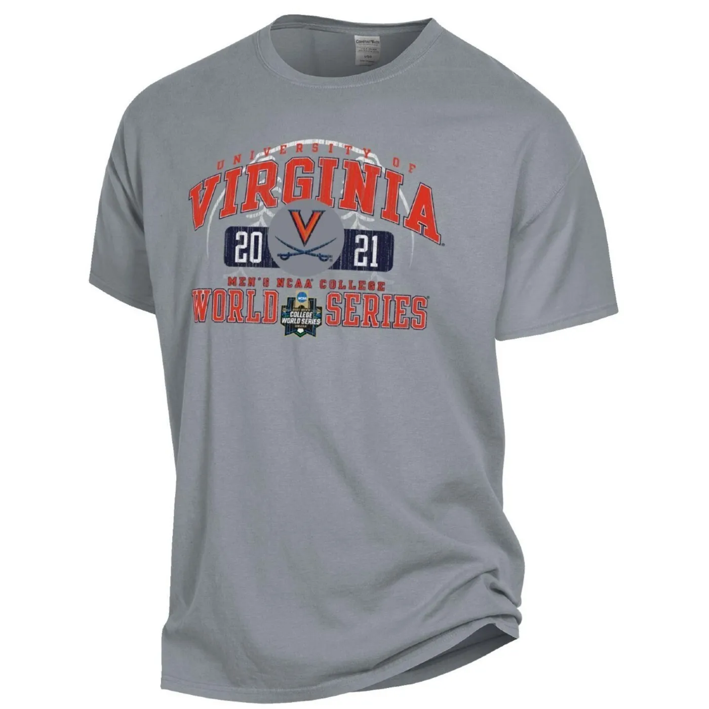 UVA Athletics 2021 Virginia College World Series Grey One-Spot T-shirt