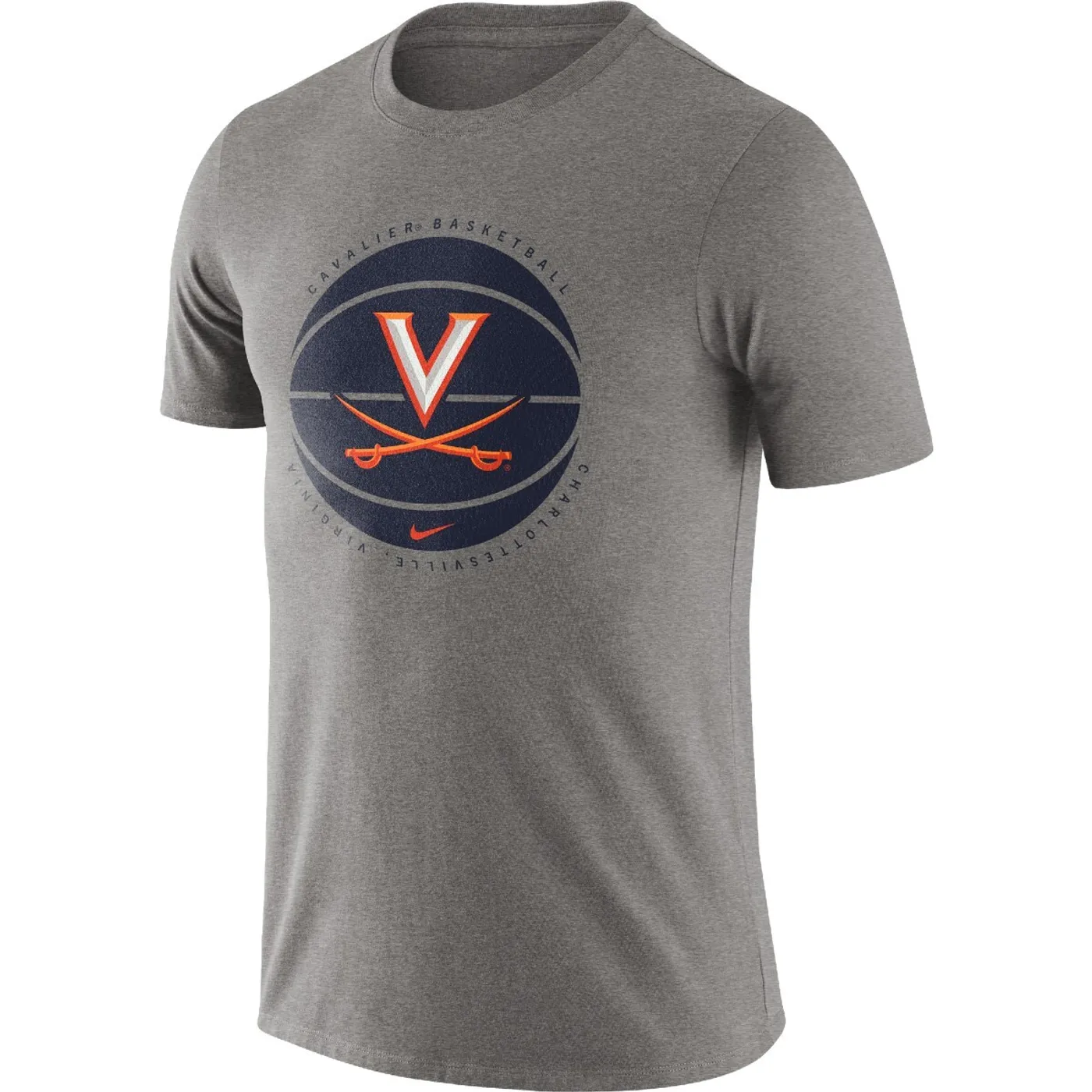 UVA Athletics Virginia Cavaliers Men's Basketball Tissue T-shirt - Grey