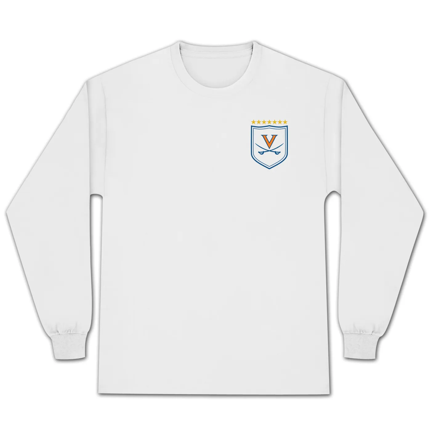 UVA Athletics Men's Soccer 7-Star Crest Premium Jersey Knit LS T-Shirt
