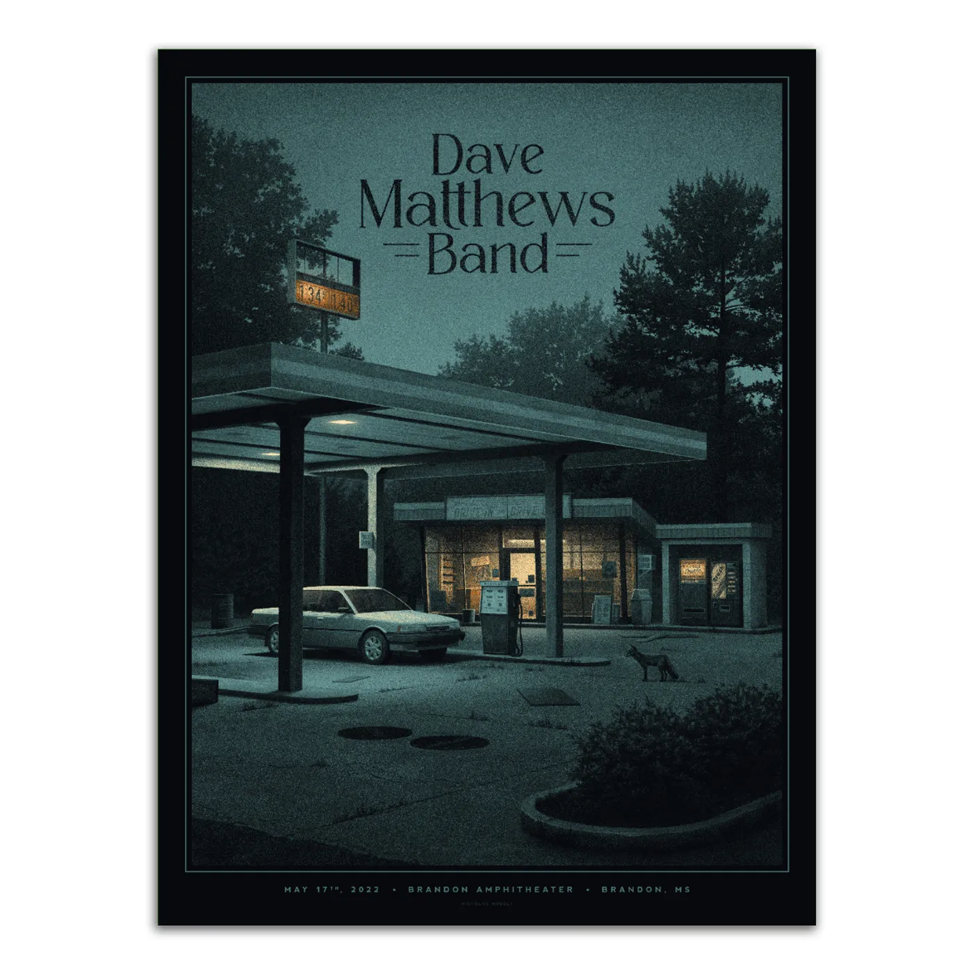 Dave Matthews Band Show Poster Brandon, MS 5/17/2022
