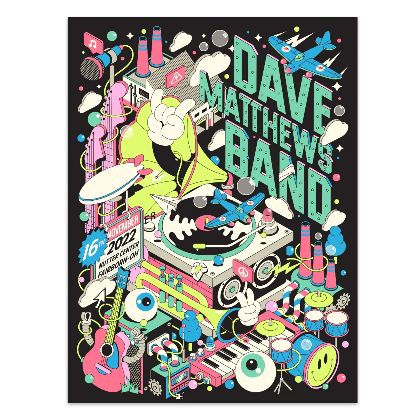 Dave Matthews Band Show Poster Dayton, OH 11/16/2022