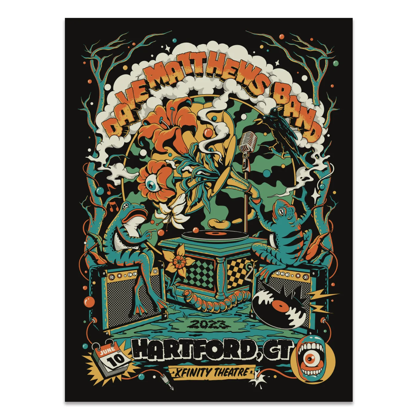 Dave Matthews Band Show Poster Hartford, CT 6/10/2023