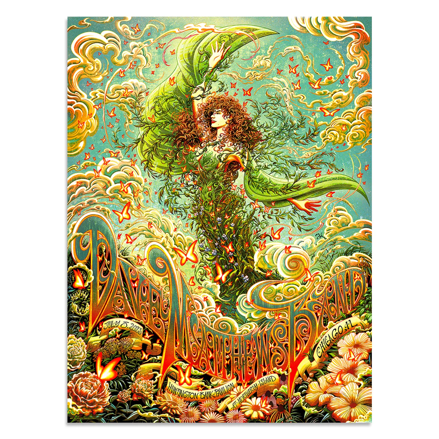 Dave Matthews Band Show Poster Chicago, IL 7/8/2023