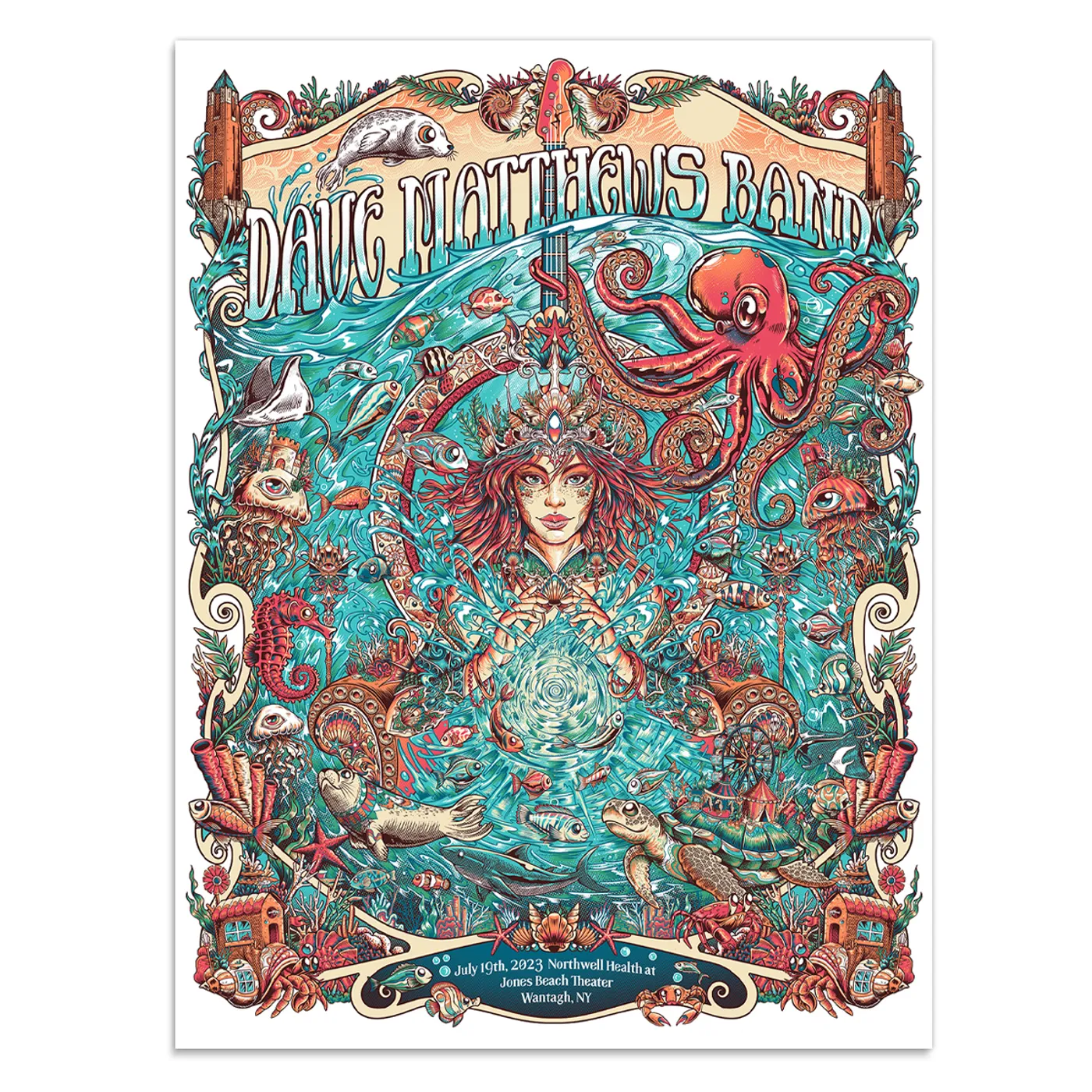 Dave Matthews Band Show Poster Wantagh, NY 7/19/2023