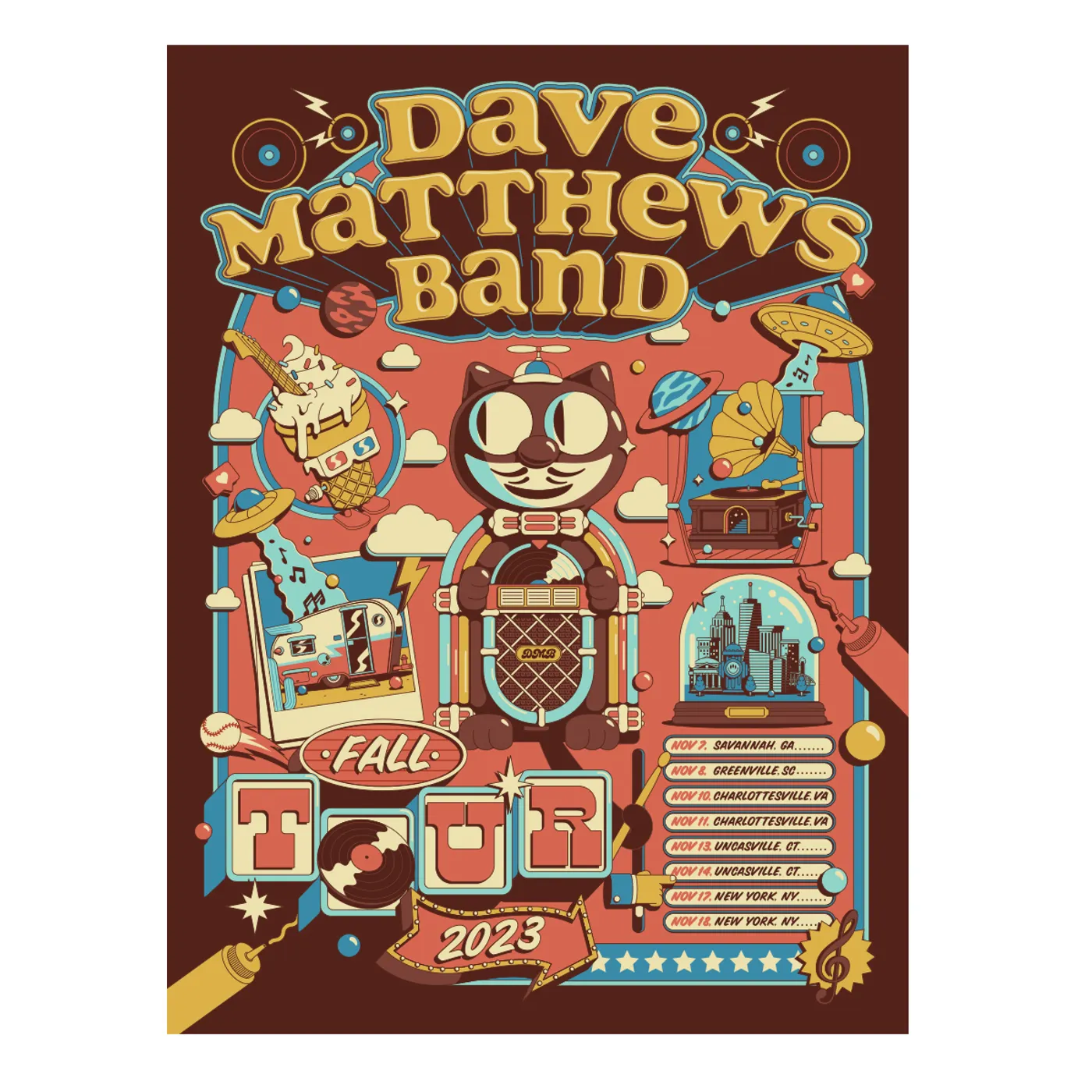 Dave Matthews Band 2023 Fall Tour Poster