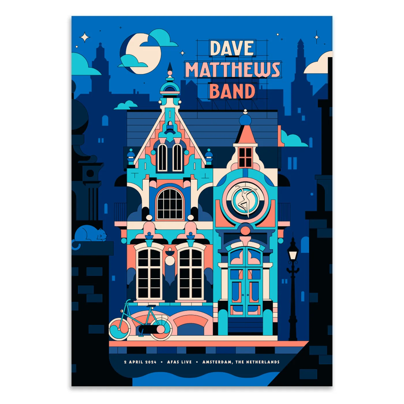 Dave Matthews Band Show Poster Amsterdam, NL 4/2/2024