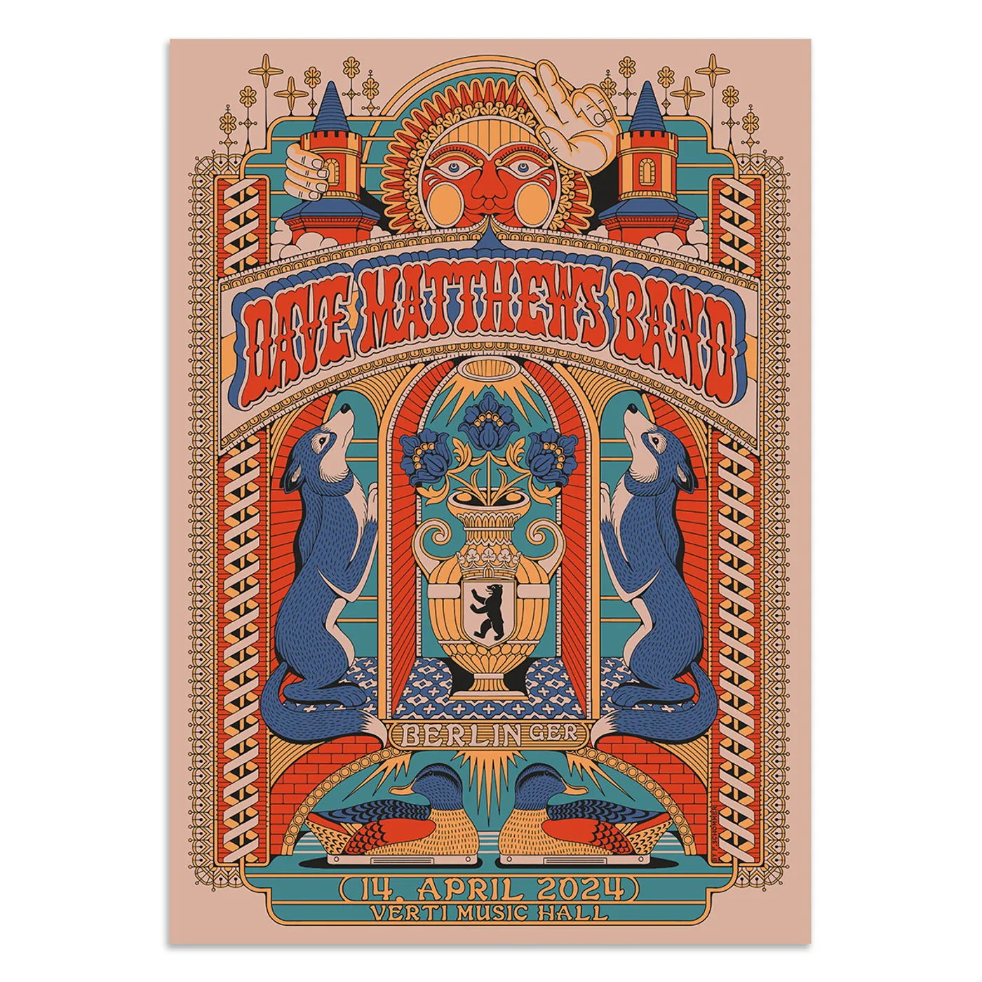 Dave Matthews Band Show Poster Berlin, DE 4/14/2024