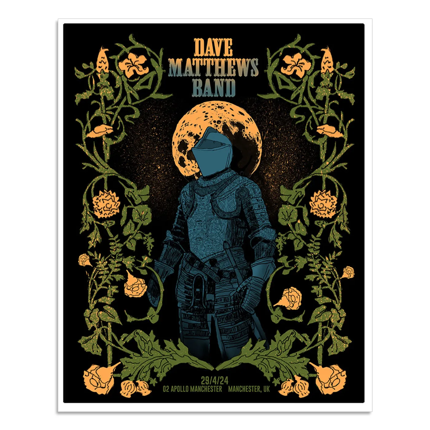 Dave Matthews Band Show Poster Manchester, UK 4/29/2024