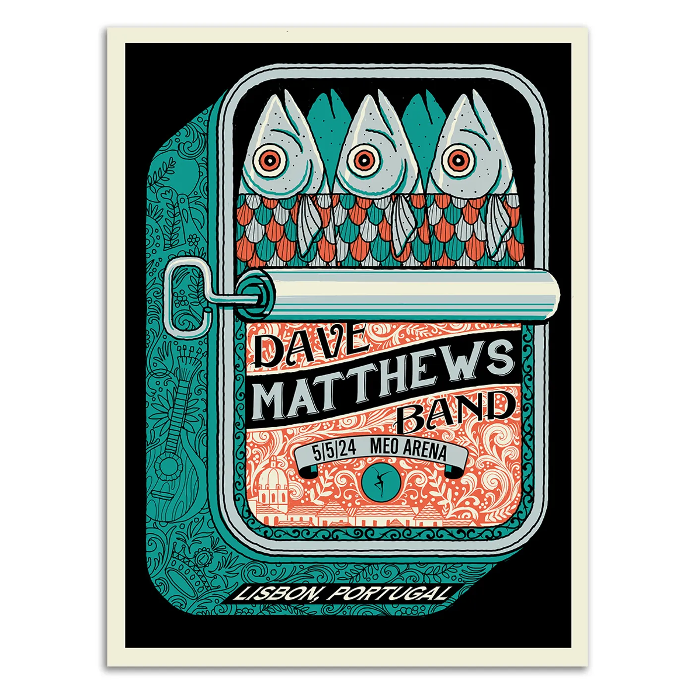 Dave Matthews Band Show Poster Lisbon, PT 5/5/2024