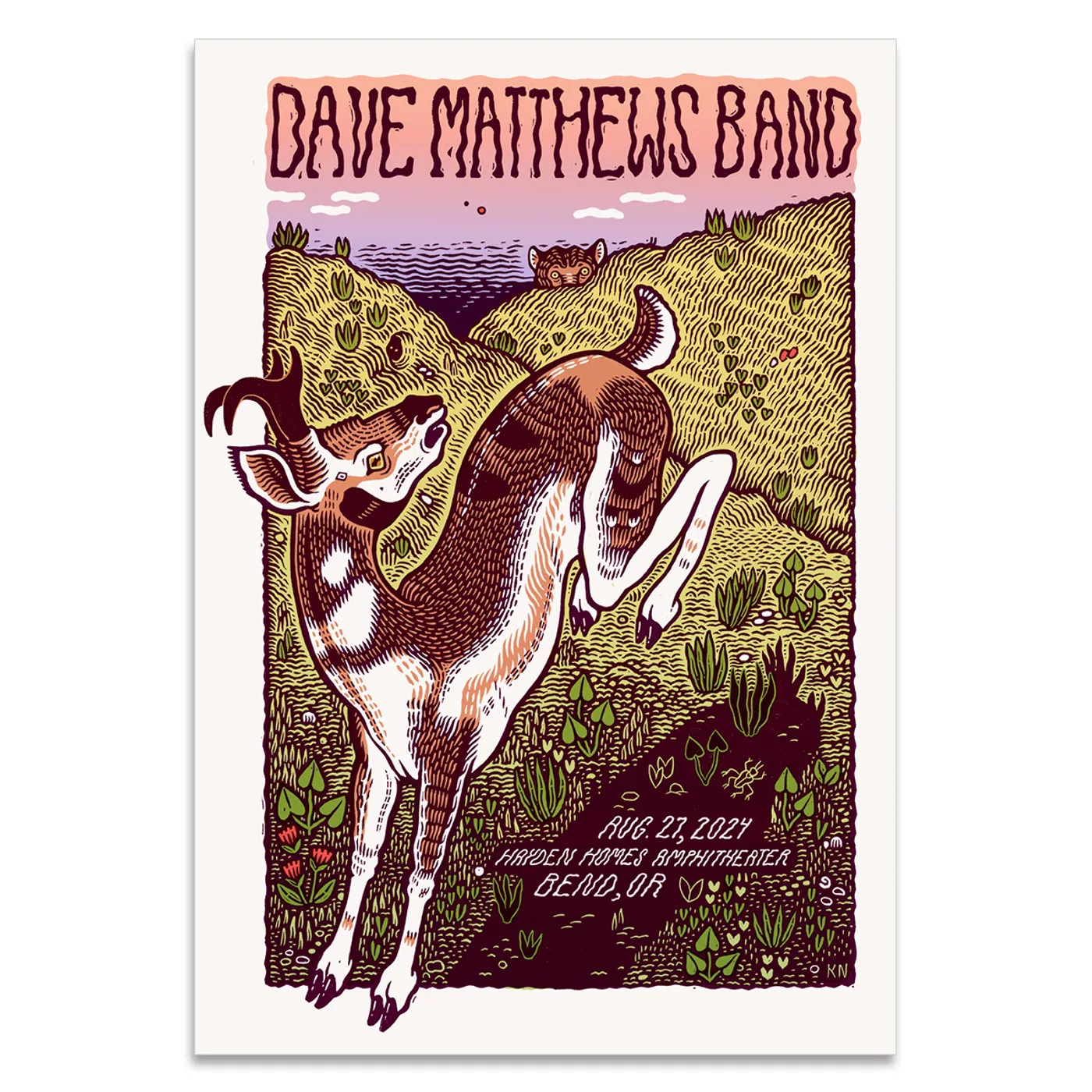 Dave Matthews Band Show Poster Bend, OR 8/27/2024