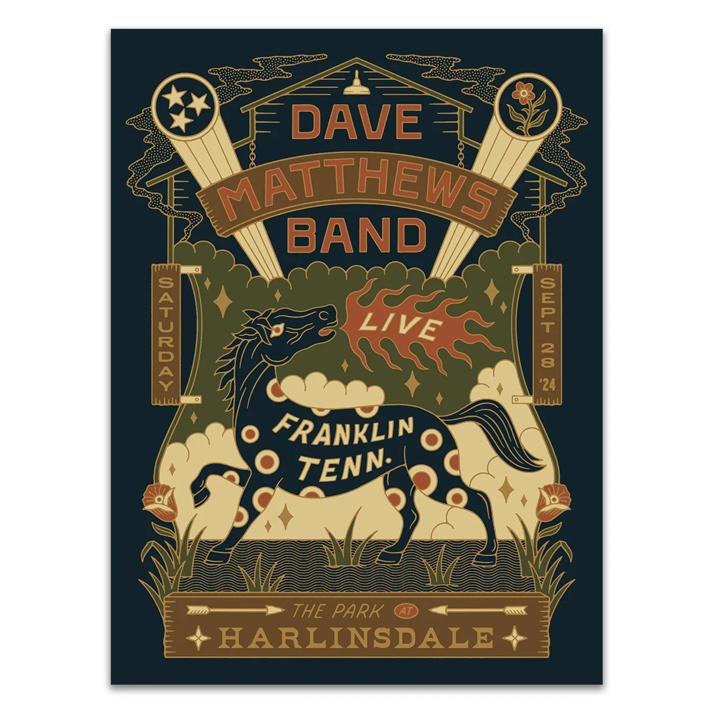 Dave Matthews Band Show Poster Franklin, TN 9/28/2024