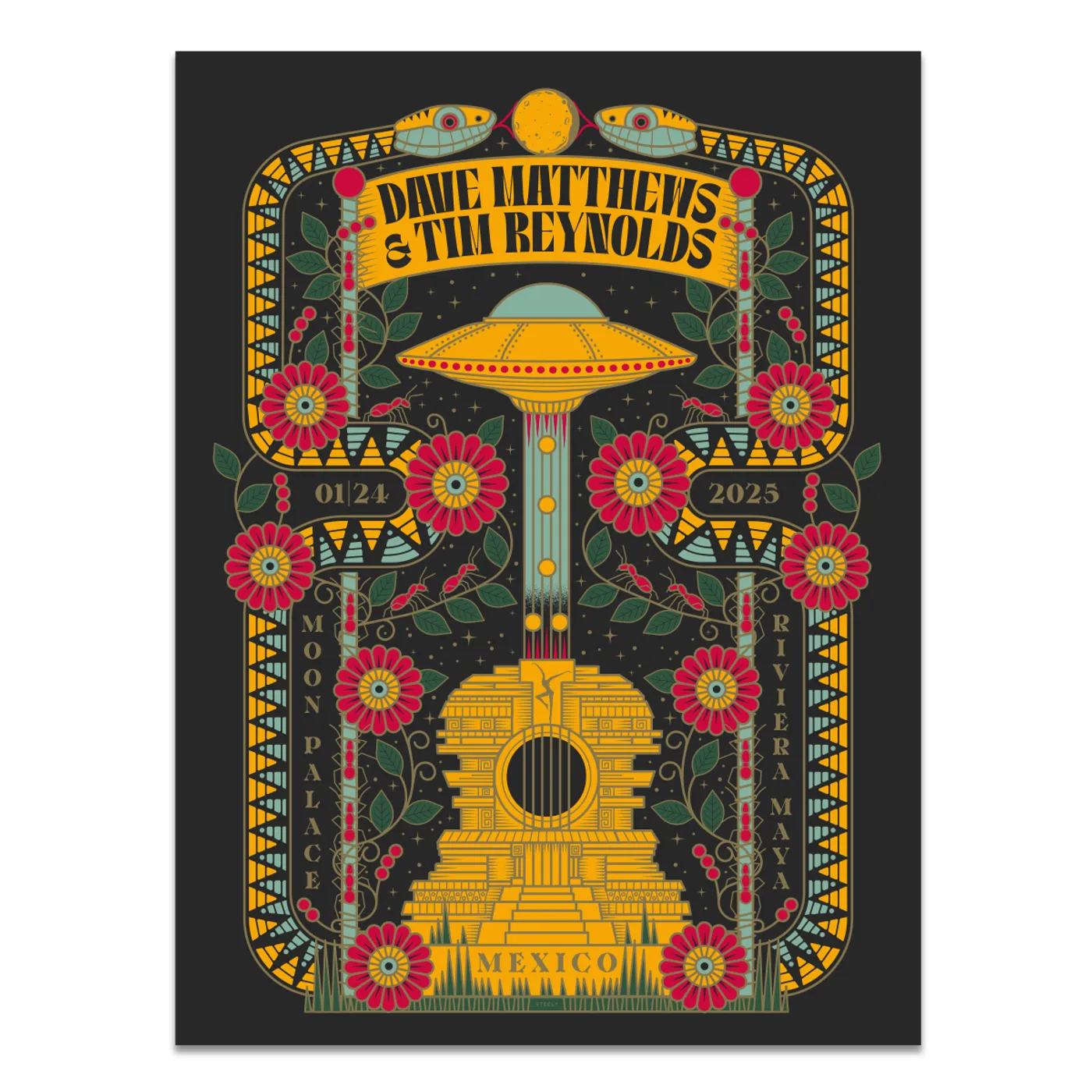 Dave Matthews Band Dave & Tim Show Poster Cancun, QR 1/24/2025