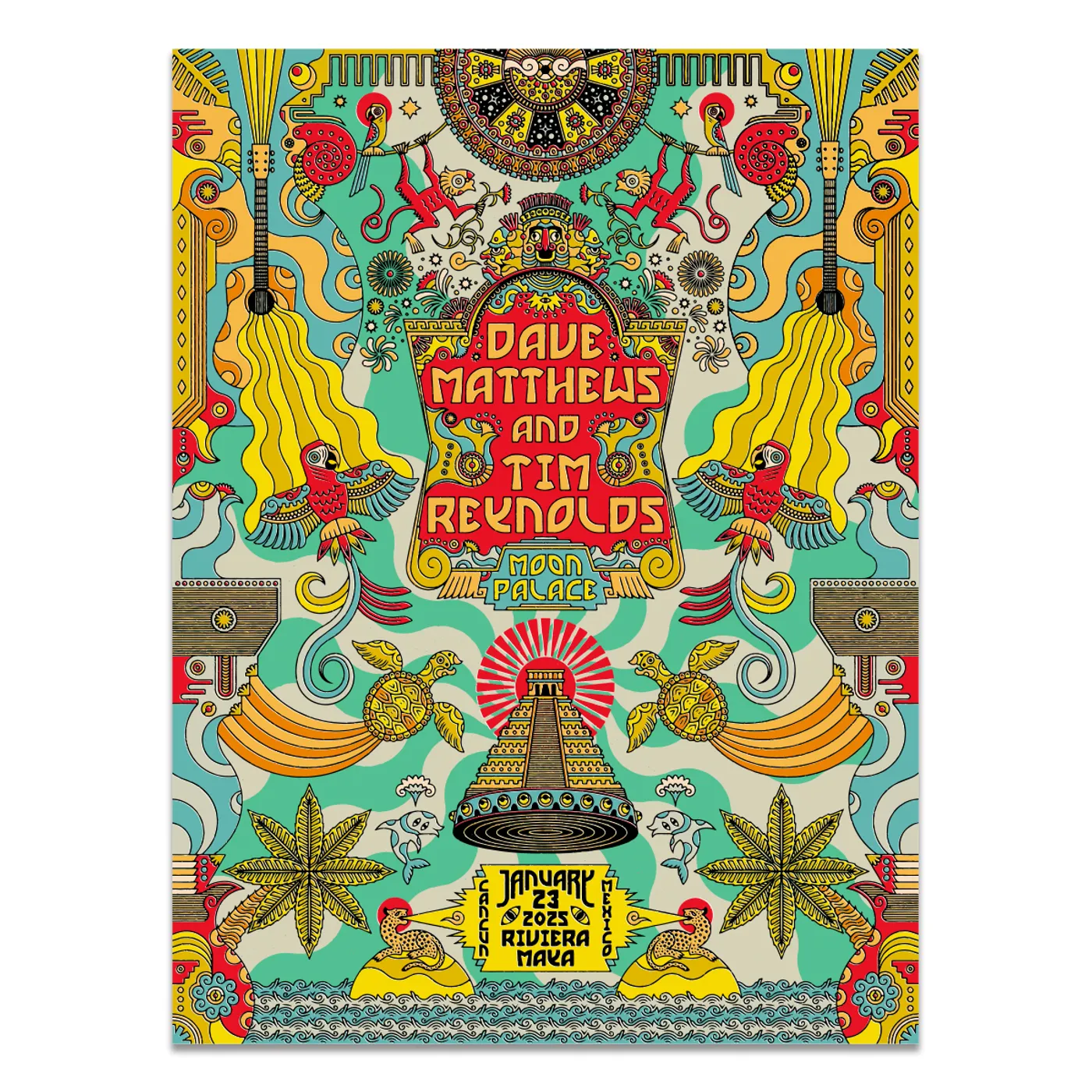 Dave Matthews Band Dave & Tim Show Poster Cancun, QR 1/23/2025