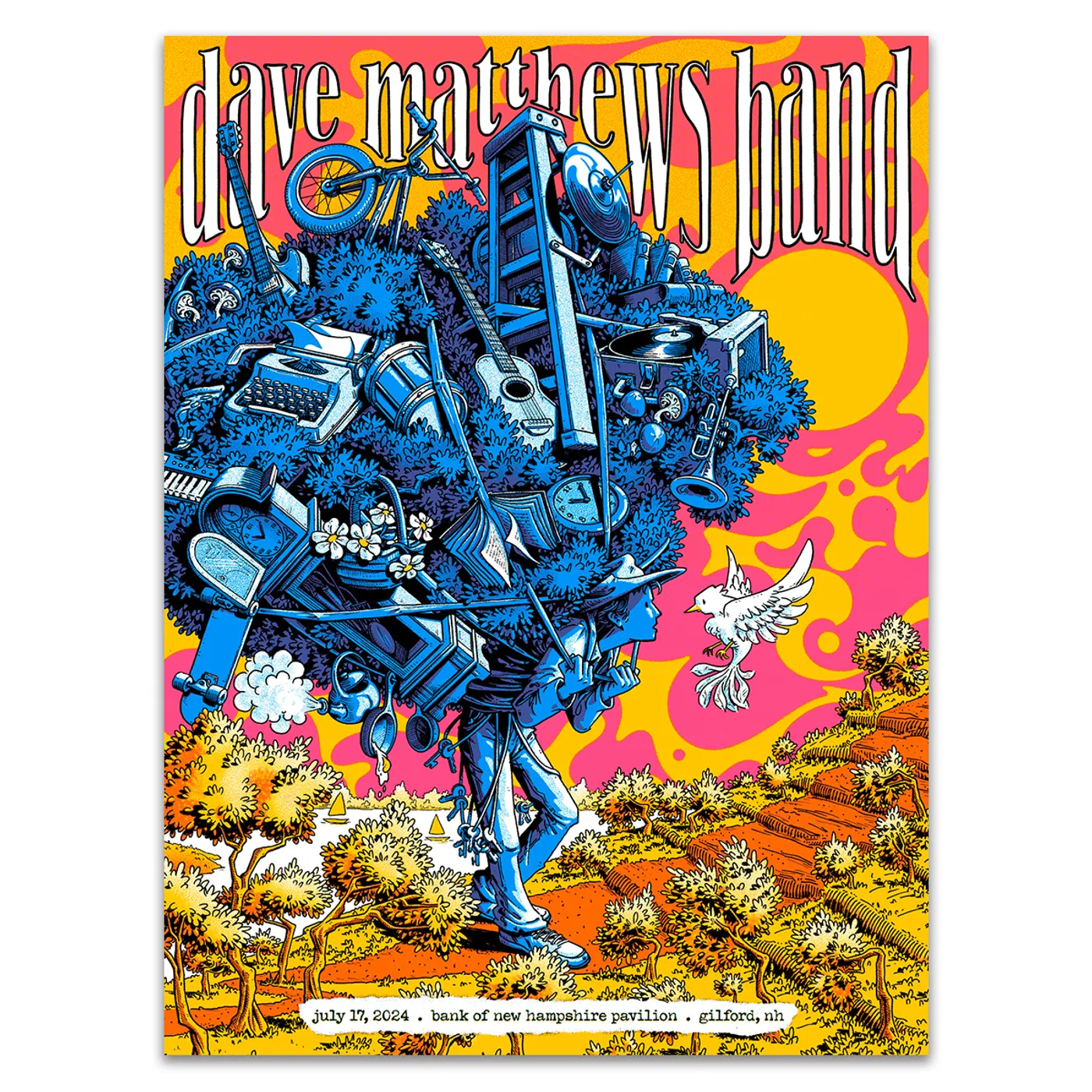 Dave Matthews Band Show Poster Gilford, NH 7/17/2024