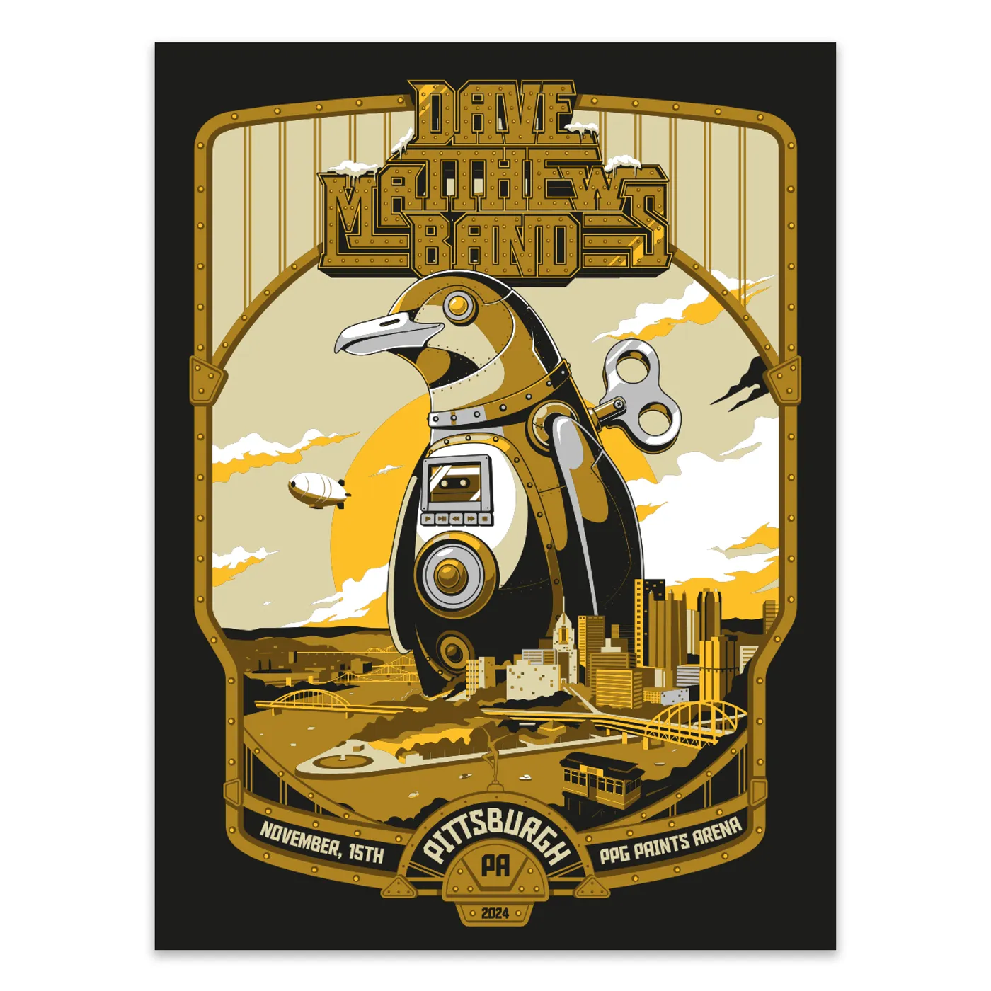 WPP Dave Matthews Band Show Poster Pittsburgh, PA 11/15/2024