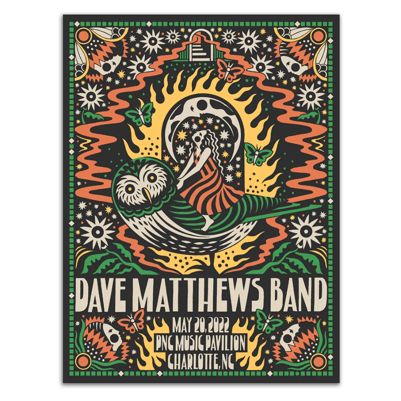 Dave Matthews Band Show Poster Charlotte, NC 5/20/2022