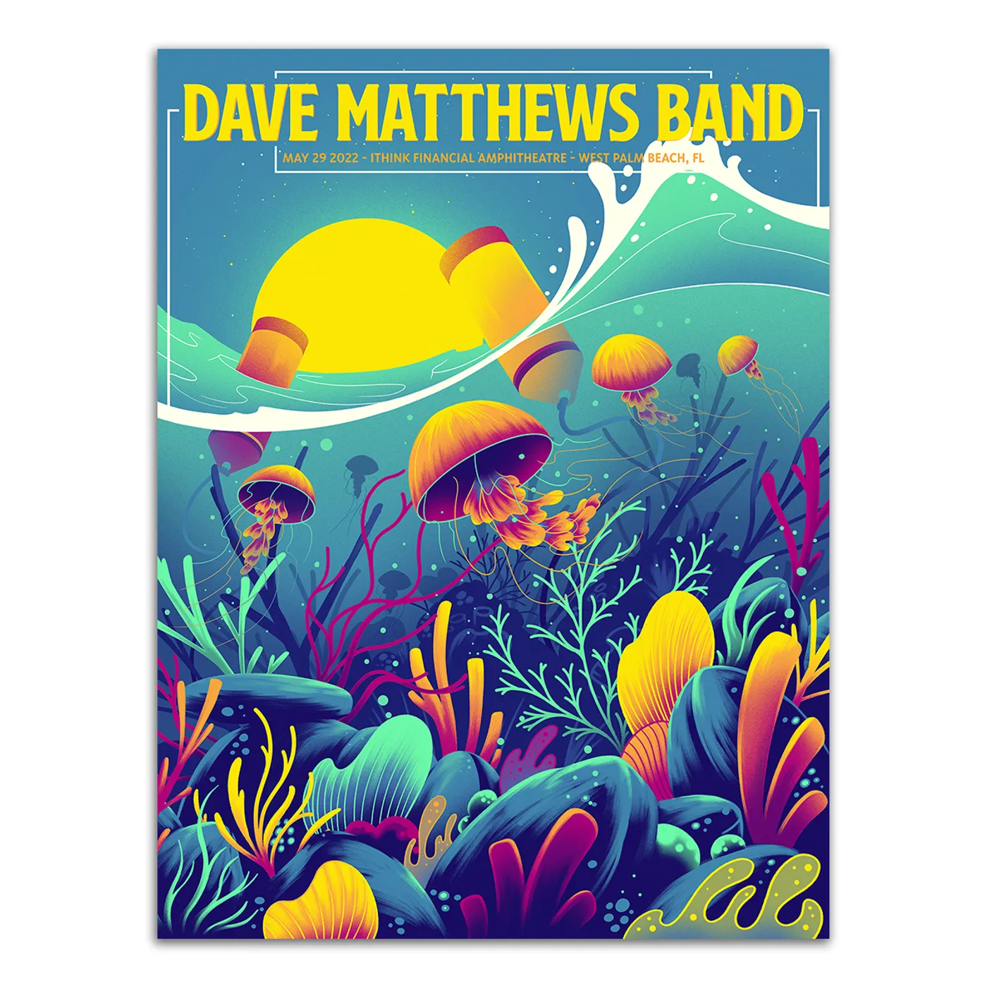 Dave Matthews Band Show Poster West Palm Beach, FL 5/29/2022