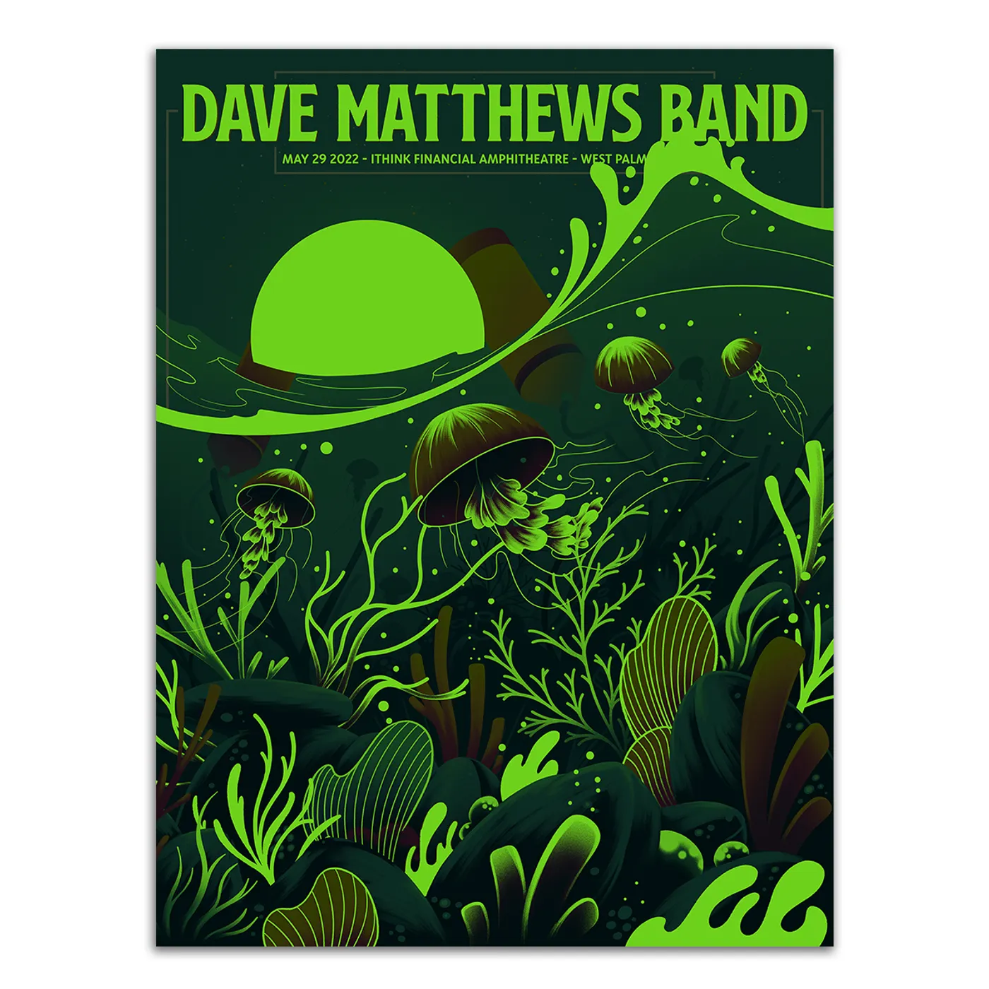 Dave Matthews Band Show Poster West Palm Beach, FL 5/29/2022