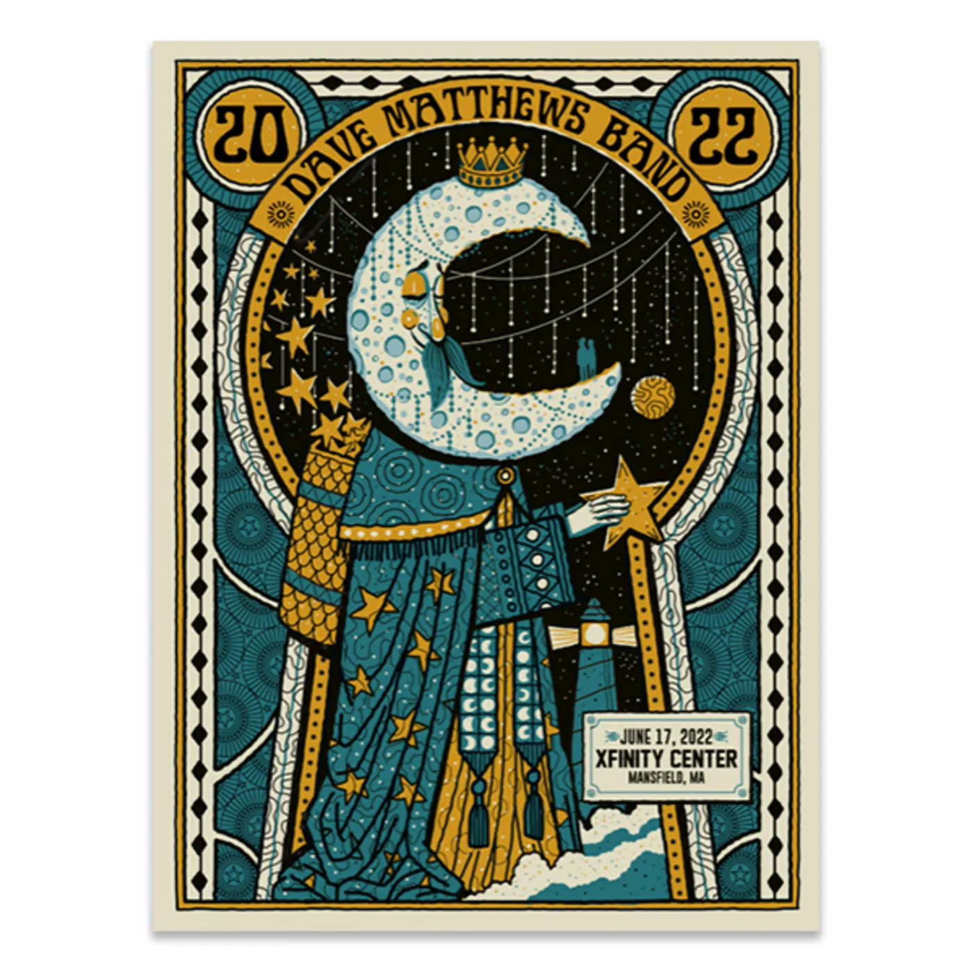 Dave Matthews Band Show Poster Mansfield, MA 6/17/2022