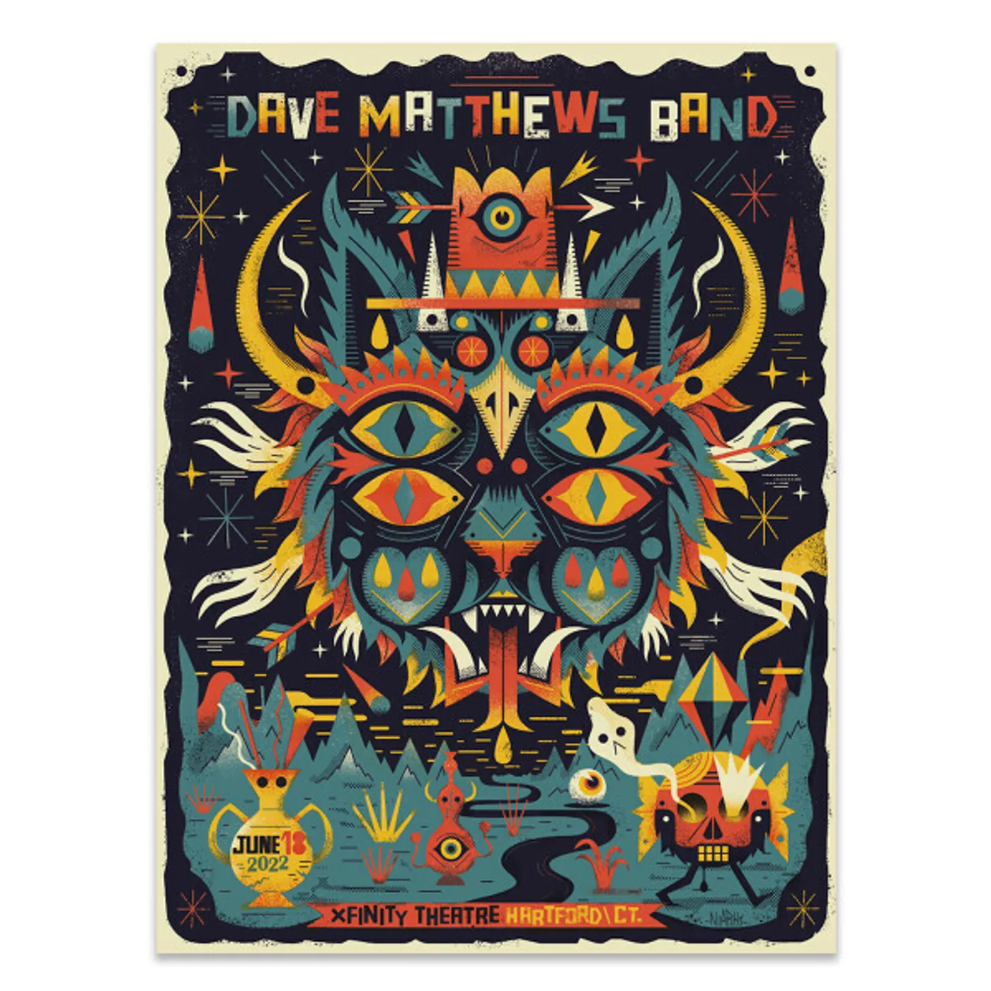 Dave Matthews Band Show Poster Hartford, CT 6/18/2022