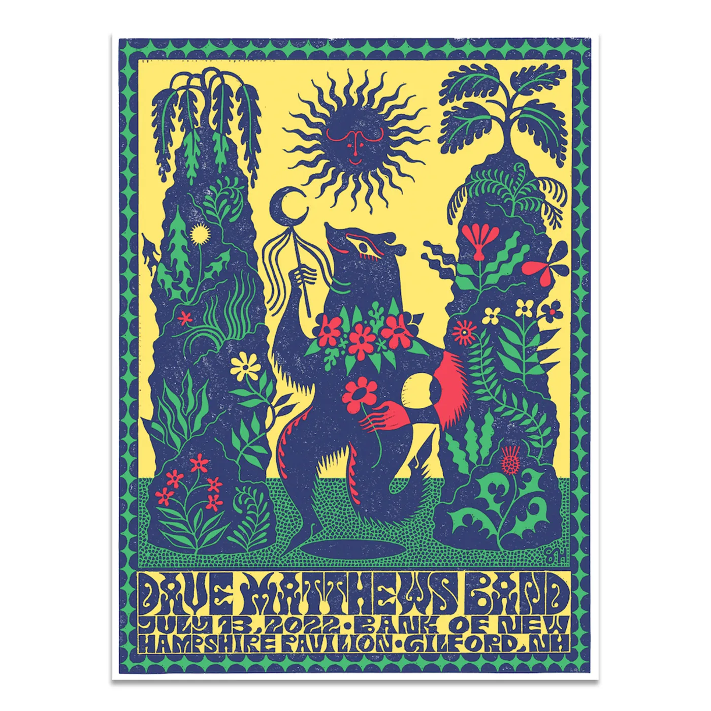 Dave Matthews Band Show Poster Gilford, NH 7/13/2022