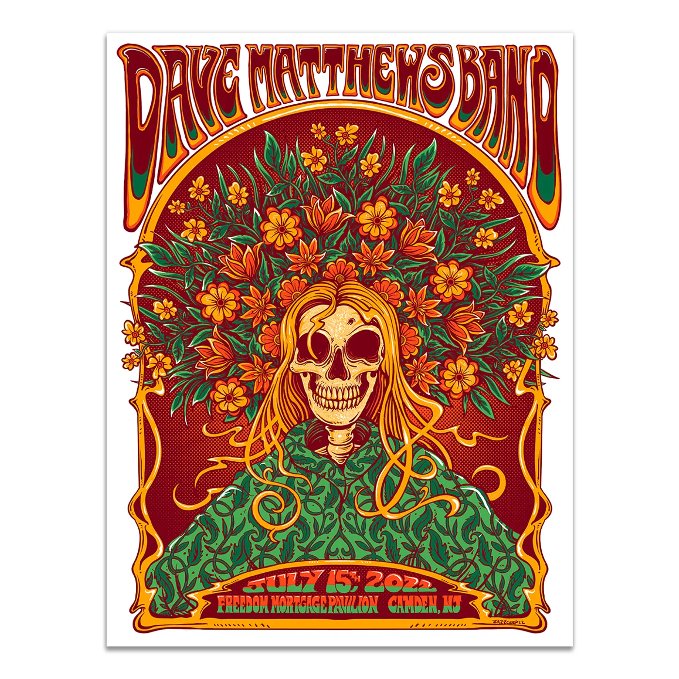 Dave Matthews Band Show Poster Camden, NJ 7/15/2022