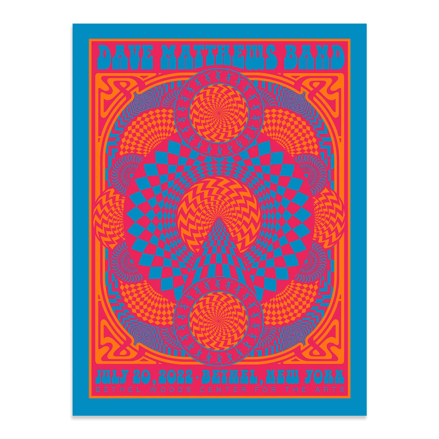 Dave Matthews Band Show Poster Bethel, NY 7/20/2022