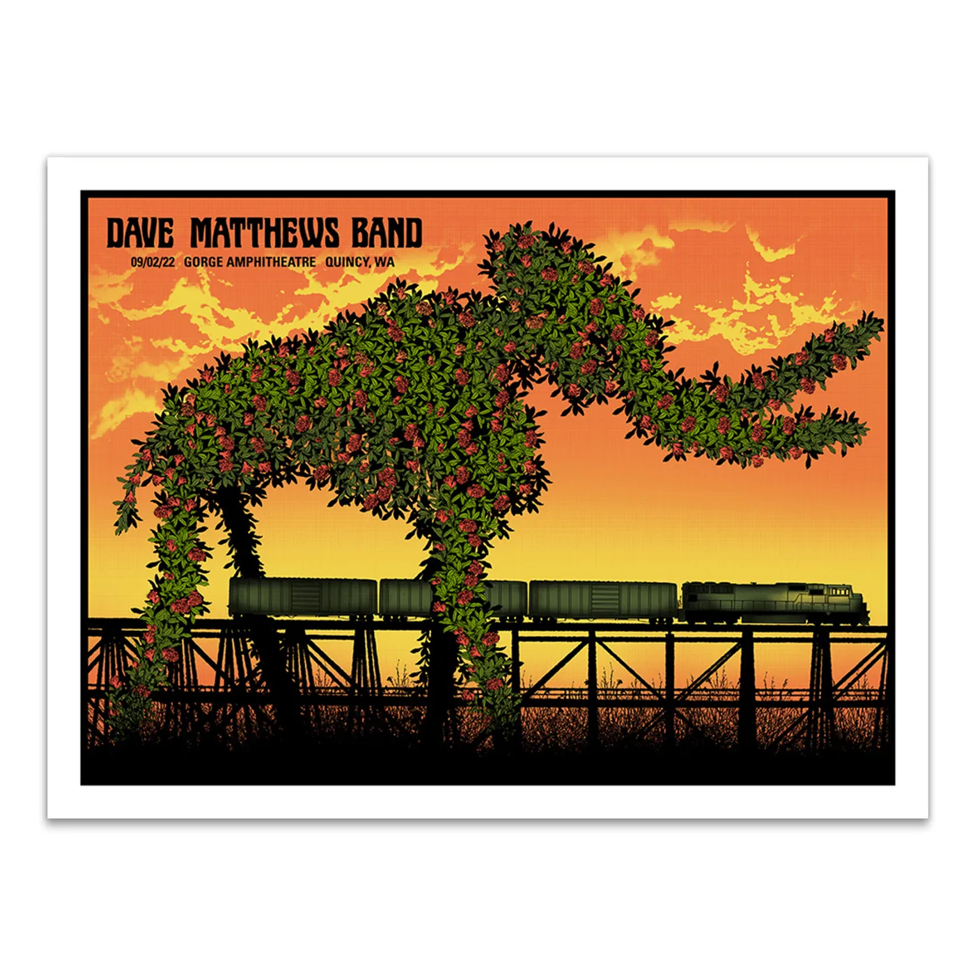 Dave Matthews Band Show Poster George, WA 9/2/2022