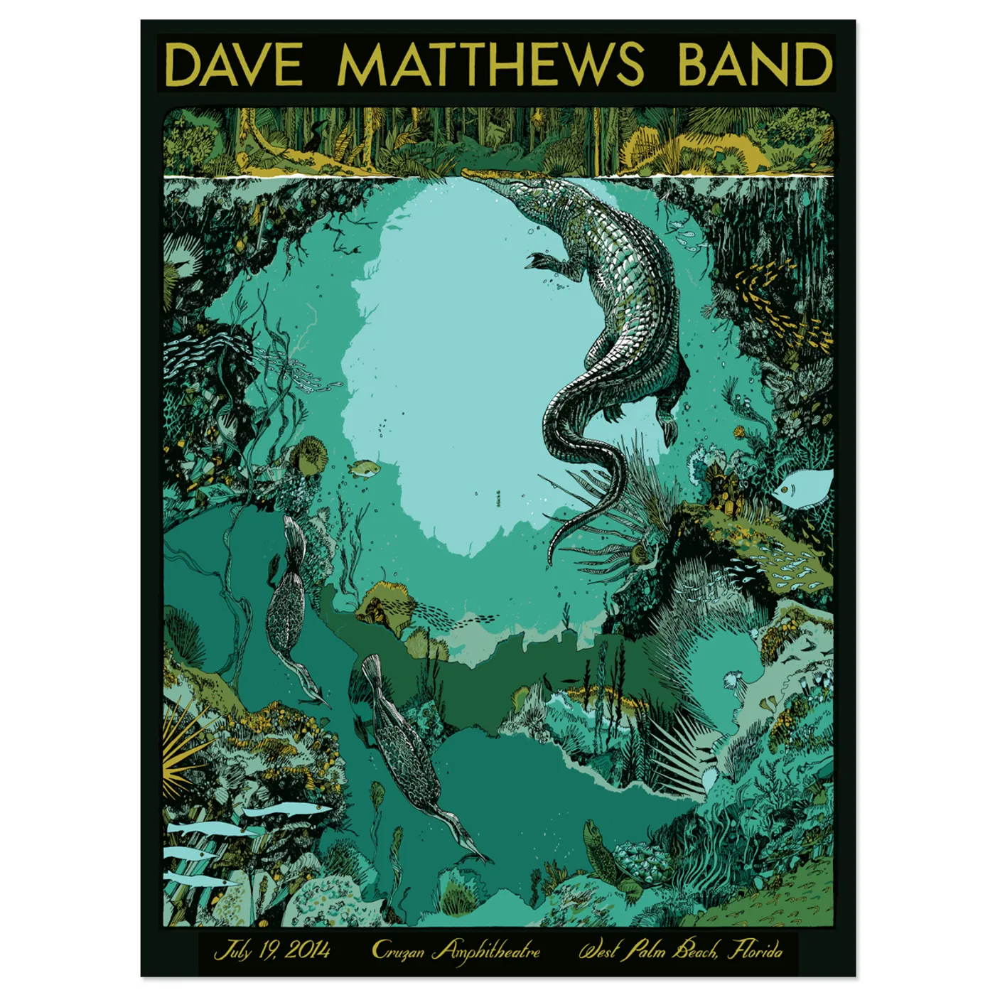 Dave Matthews Band Show Poster –  West Palm Beach, Florida 7/19/2014
