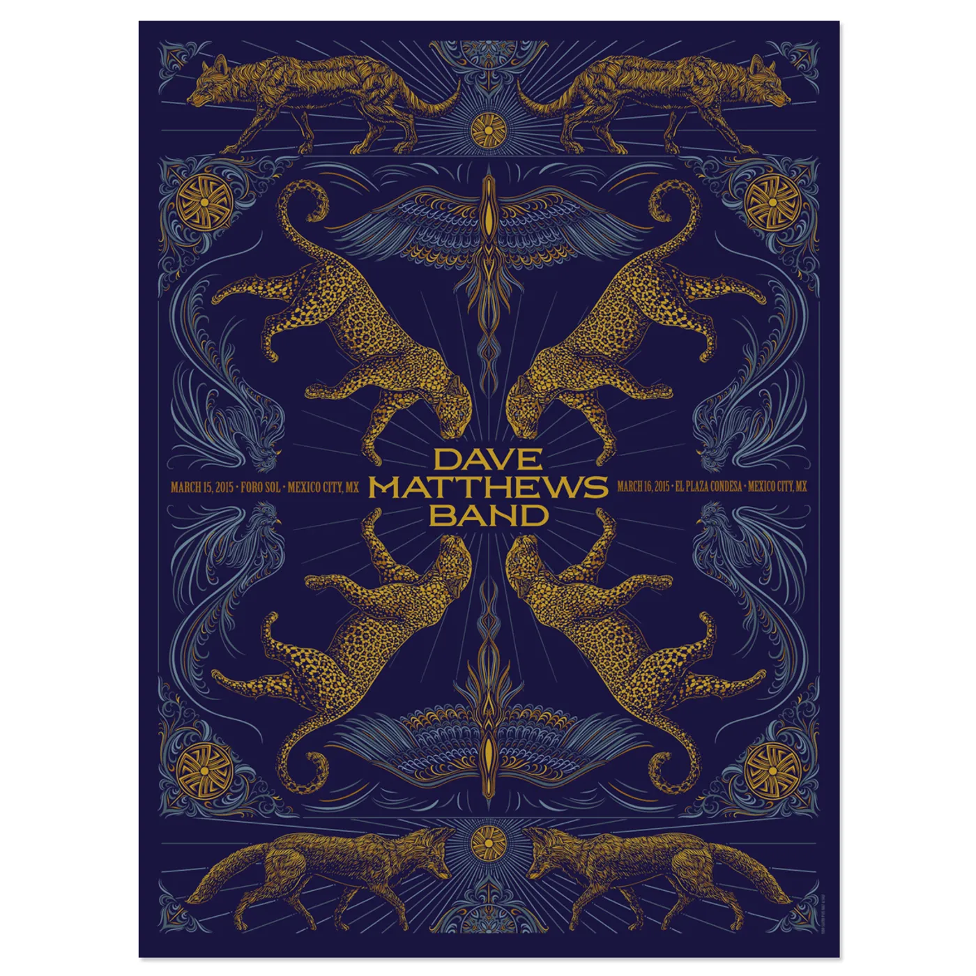 Dave Matthews Band Show Poster – Mexico City 3/15/2015 & 3/16/2015