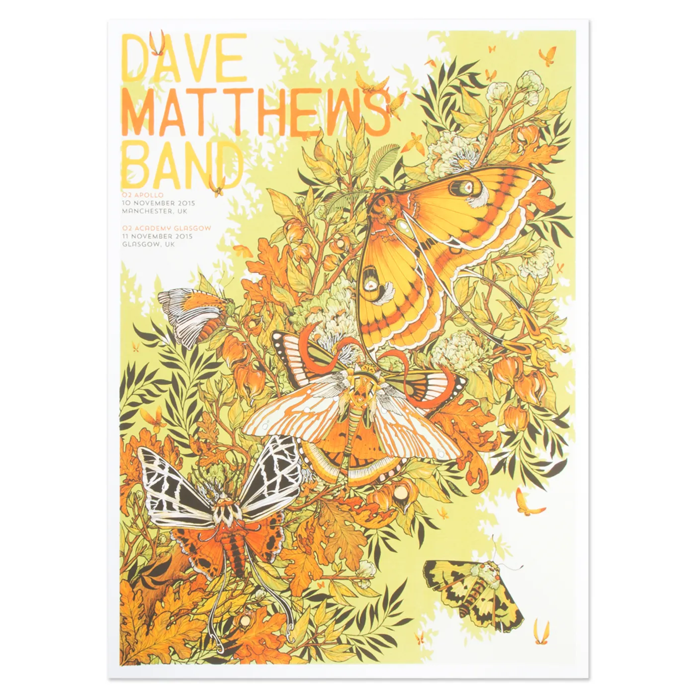 Dave Matthews Band Show Poster - Manchester 11/10/2015 & Glasgow 11/11/2015
