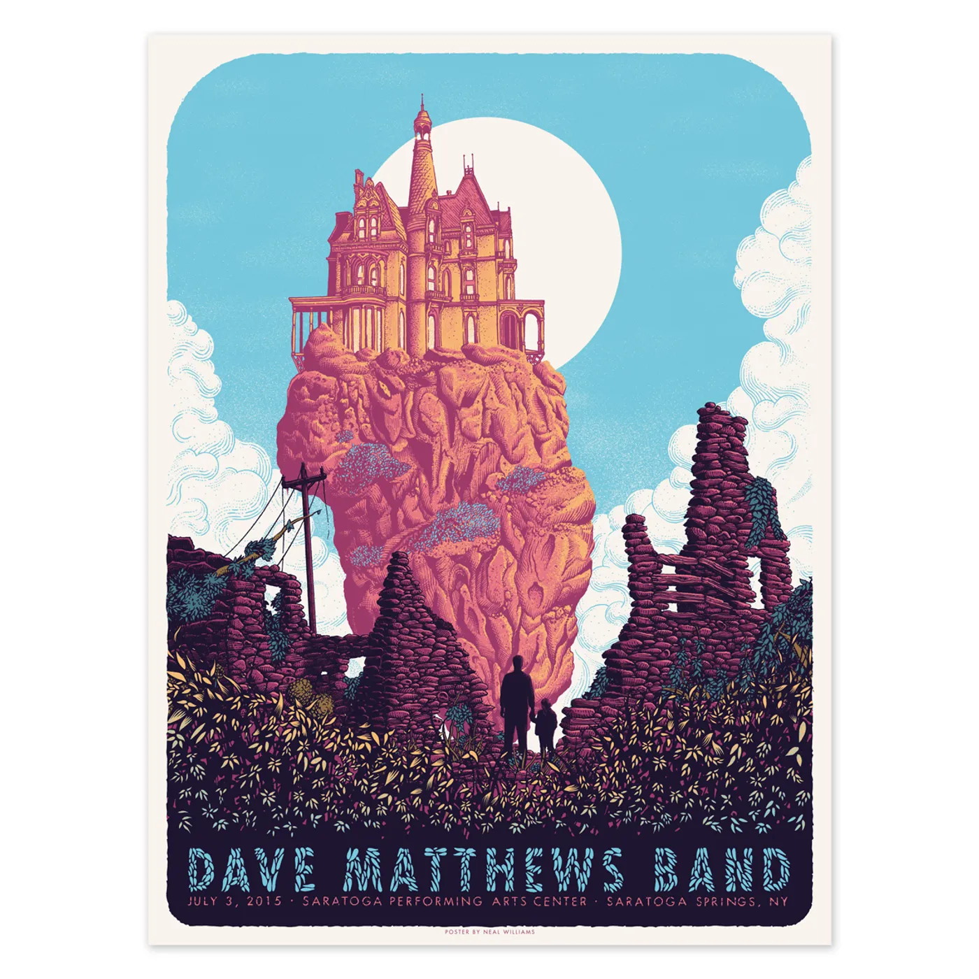Dave Matthews Band Show Poster – Saratoga Springs, NY 7/3/2015