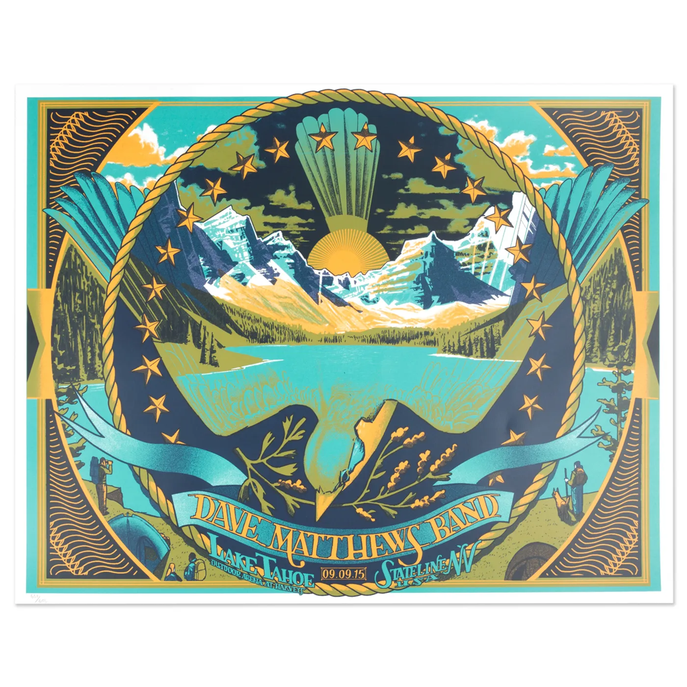 Dave Matthews Band Show Poster – Lake Tahoe, NV 9/9/2015