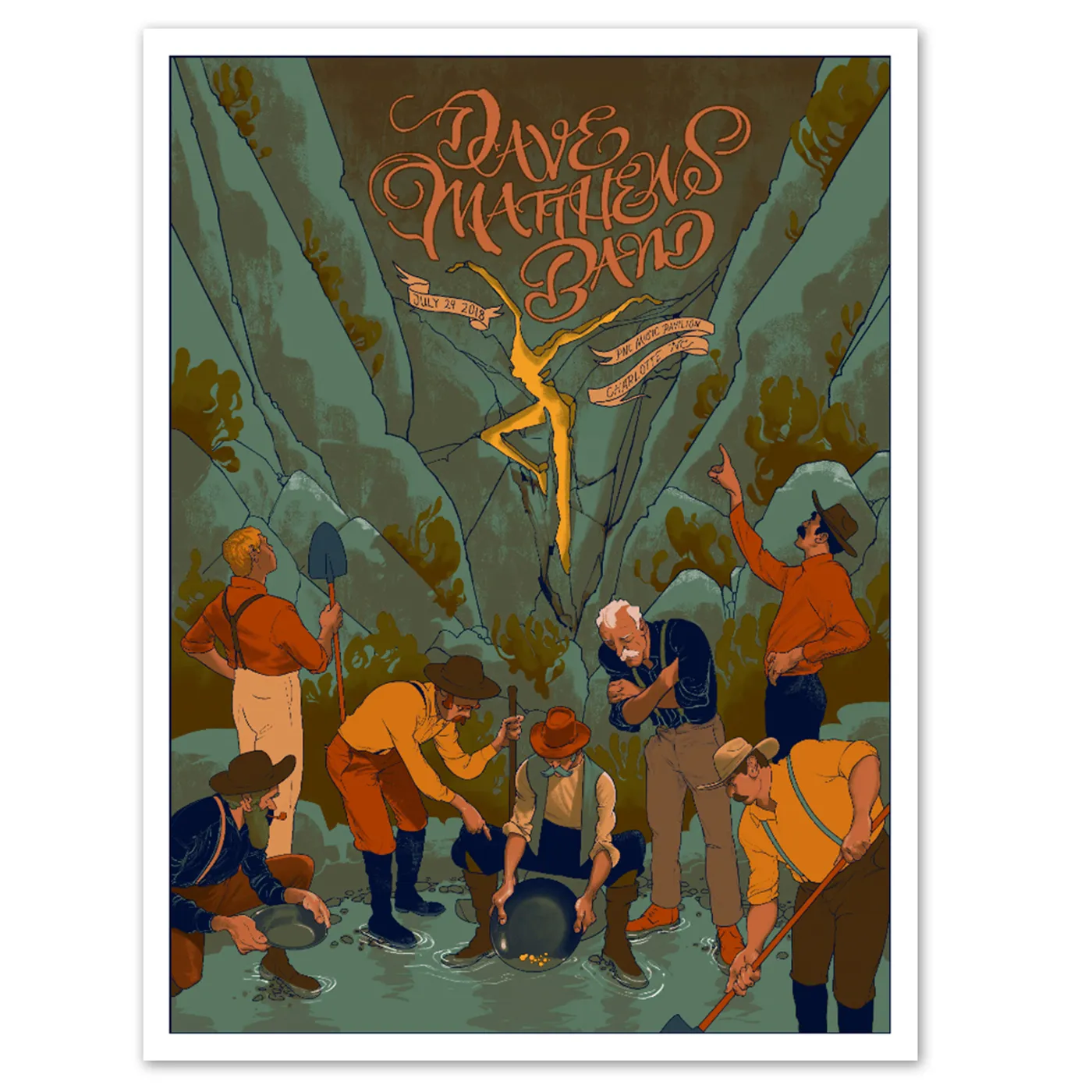 Dave Matthews Band Show Poster - Charlotte, NC 7/24/2018