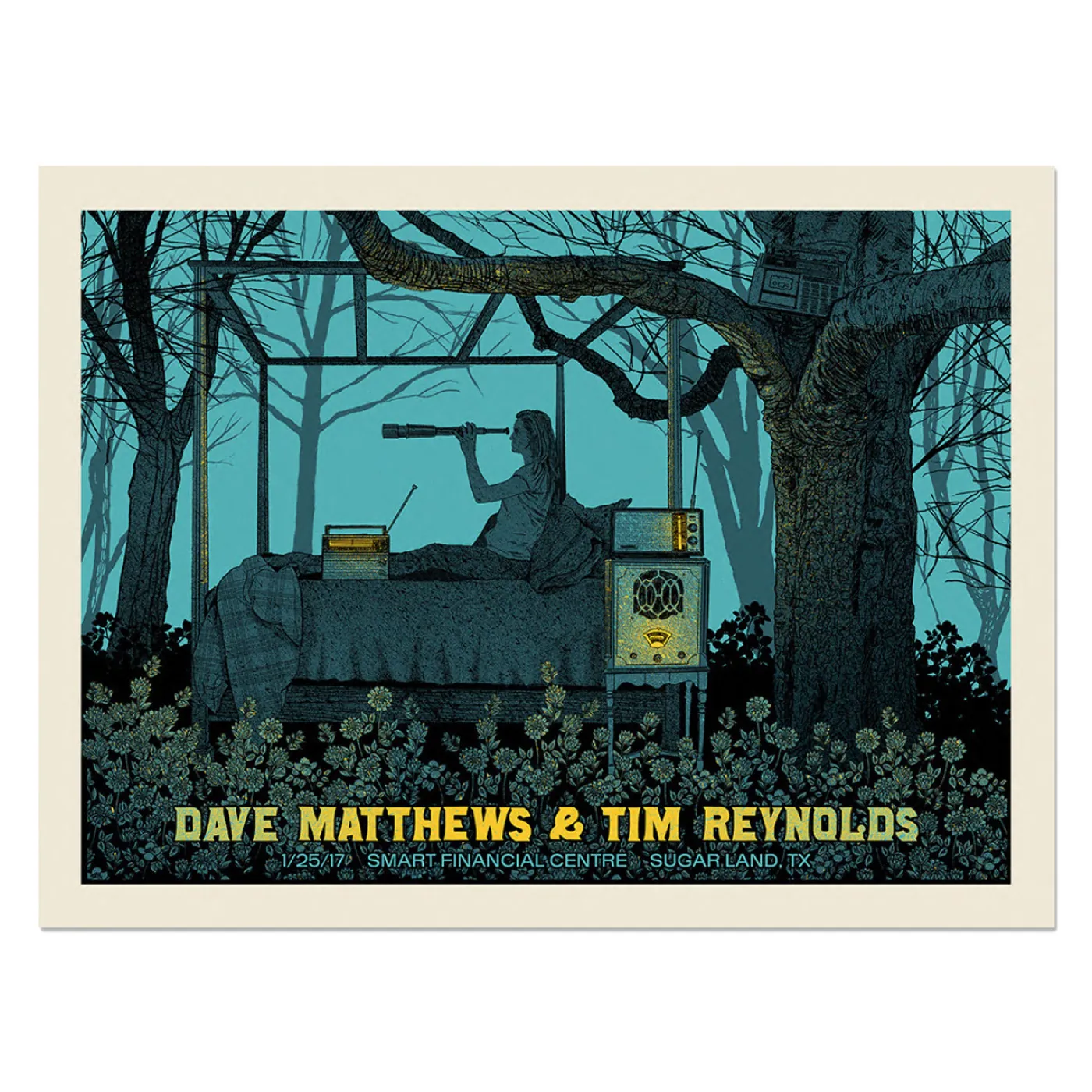 Dave Matthews Band Dave & Tim Show Poster– Sugar Land, TX 1/25/17