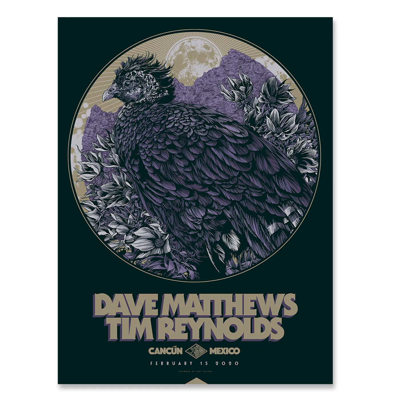 Dave Matthews Band Dave & Tim Show Poster - Cancun Mexico 2/15/2020