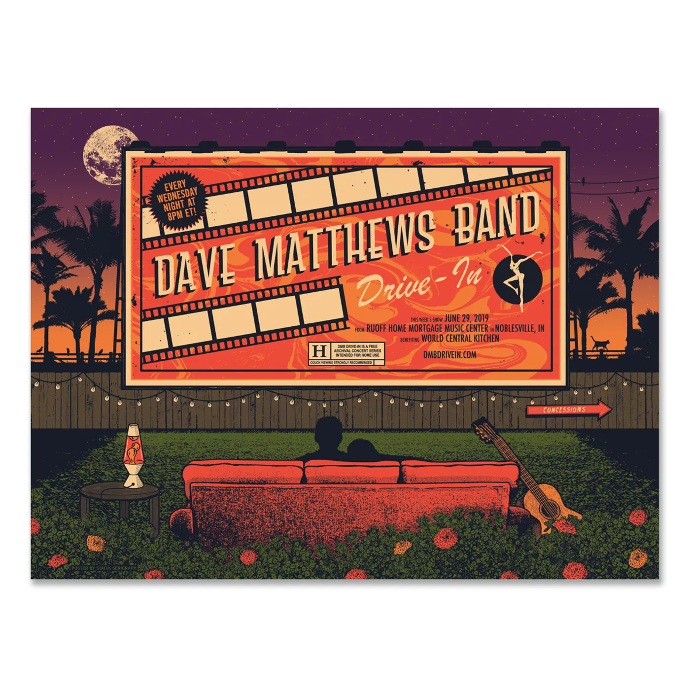 Dave Matthews Band Drive-In Poster - Noblesville, IN - 6/29/19