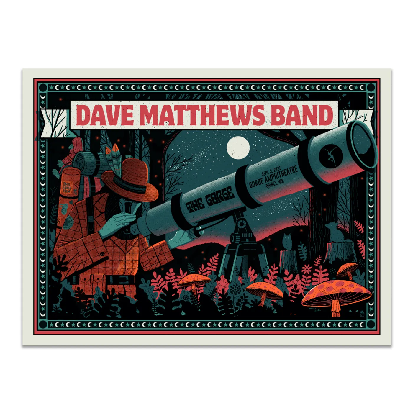 Dave Matthews Band Show Poster George, WA 9/3/2021
