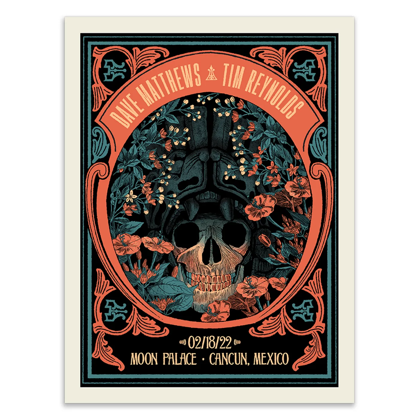 Dave Matthews Band Dave & Tim Show Poster - Cancun Mexico 2/18/2022