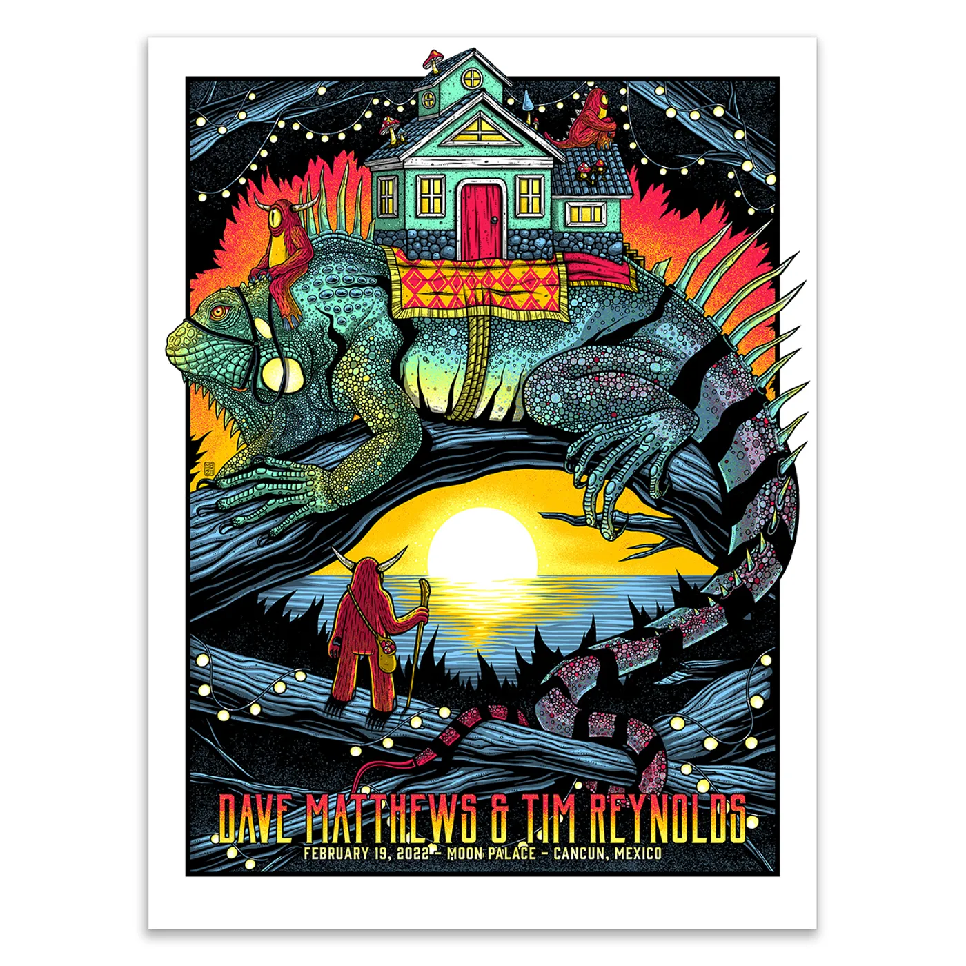 Dave Matthews Band Dave & Tim Show Poster - Cancun Mexico 2/19/2022