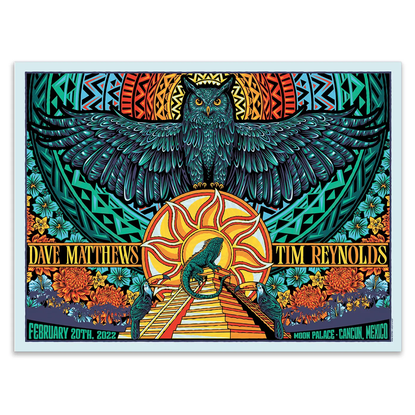 Dave Matthews Band Dave & Tim Show Poster - Cancun Mexico 2/20/2022
