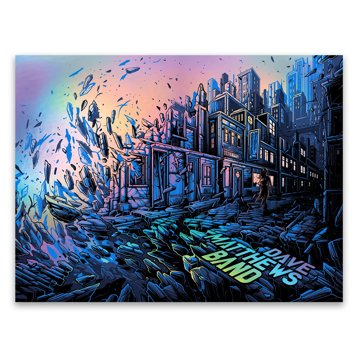 Dave Matthews Band “Grey Street” Song Poster – Rainbow Foil (Blue)