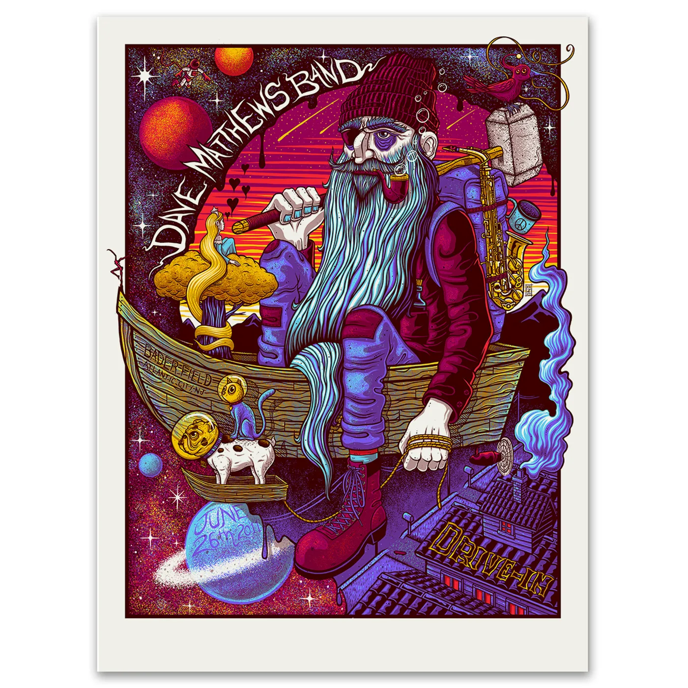 Dave Matthews Band Drive-In Poster – Atlantic City, NJ – 6/26/11